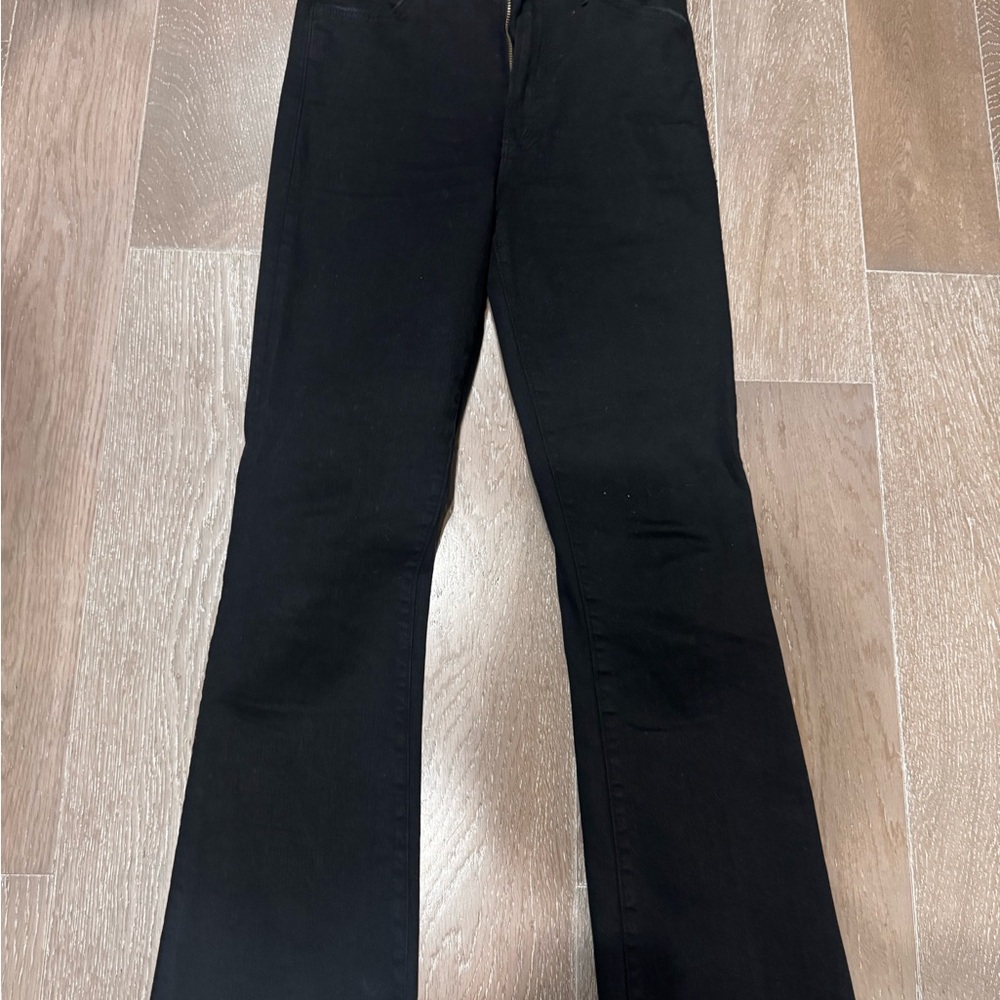 Mother Hustler Ankle Fray Black Women's Jeans